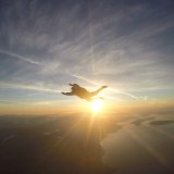 flying over Qualicum Beach Skydive Vancouver island.