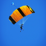 Flying the canopy after my first jump