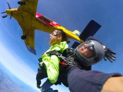 Tandem skydiving exit at Skydive Hollister California