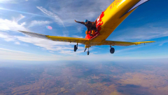 Esteve exits the PAC 750Xl at Skydive Hollister